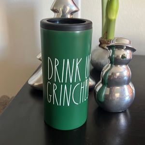 Rae Dunn. Insulated cozy for slim can drinks. Drink Up, Grinches.